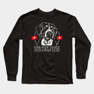 Greater Swiss Mountain Dog portrait Long Sleeve T-Shirt